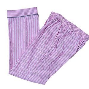 Victoria's Secret Pajama Bottoms Pink Silver Stripe Elastic Waist Pockets Sz XS